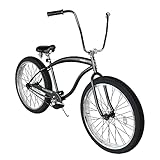 Tracer Avalon 26/29 Inch Beach Cruiser Bike for Adult Men & Women, Single Speed Coaster Brake 3.0 Fat tire Low Step-Through Frame, City Hybrid Bike (Black, 29'')