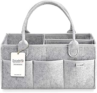 PUTSKA Baby Nappy Caddy organiser - Baby essentials for newborn, great baby shower gifts for mum, baby boy, baby girl gift. New Born Baby accessories nappy organiser. Nappy caddy UK baby organiser