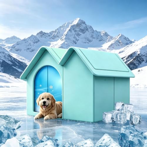 Cave semi-fermée fraîche pour animaux avec 3 boîtes à glace intégrées - 4