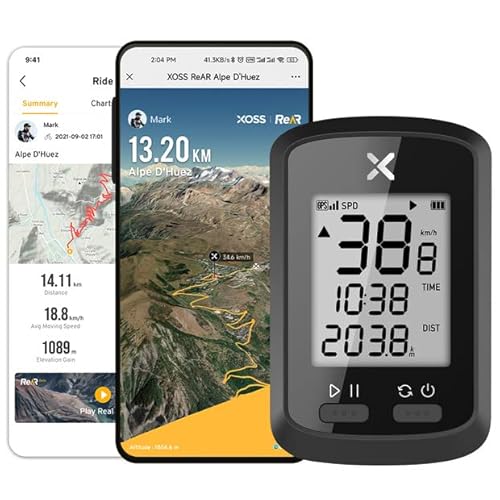 Xoss G Gps Bike Computer, Wireless Bluetooth Bike Speedometer And Odometer & Ld09 Smart Bike Tail Light Rechargeable Ultra Bright Bundle #TOP1