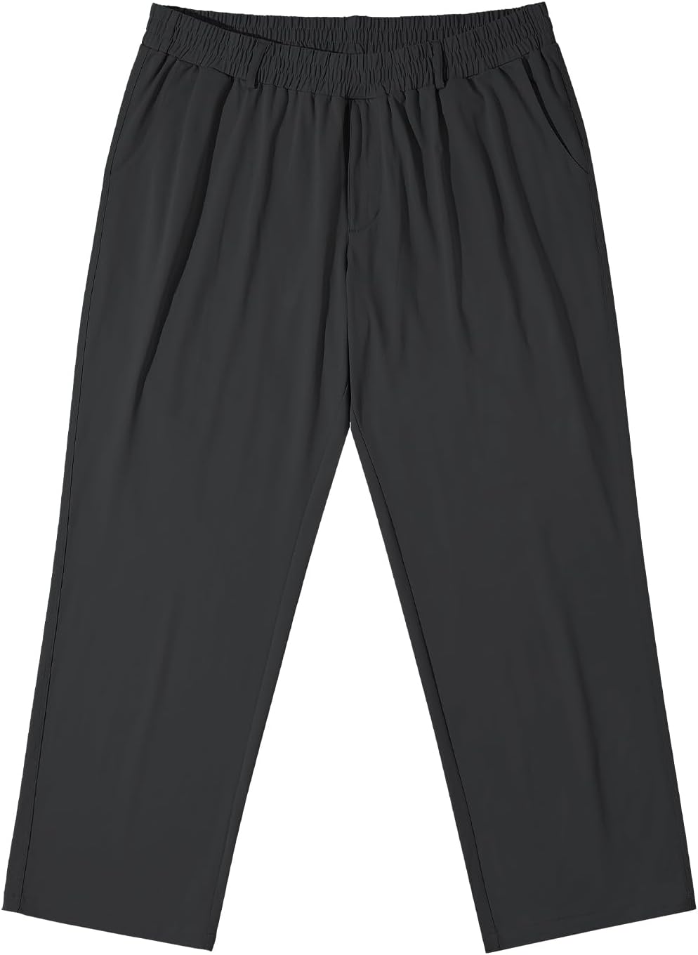 LETAOTAO Mens Big and Tall Full Elastic Waist Pants Stretch Slacks with Zipper Fly and Pockets - Image 2
