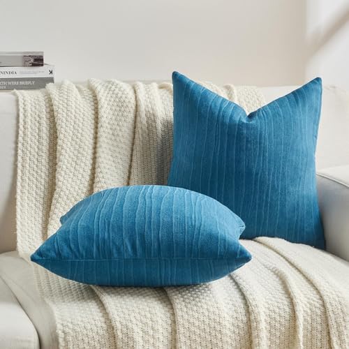 Housse de coussin super doux 60x60 cm bleu Hermès de qualité - 6
