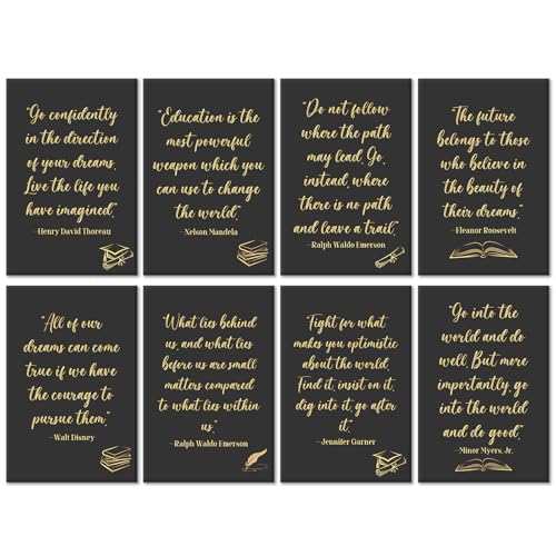 Bablira 24 Pack Graduation Quotes Cards, Inspirational Note Graduation Cards Bulk with Envelopes and Stickers, Boxed Grad Gifts for College & High School Graduates