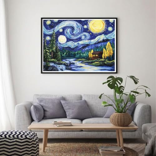 Diamond Painting Kit Complet 5D Abstrait Ciel Étoilé 40x50cm - 7