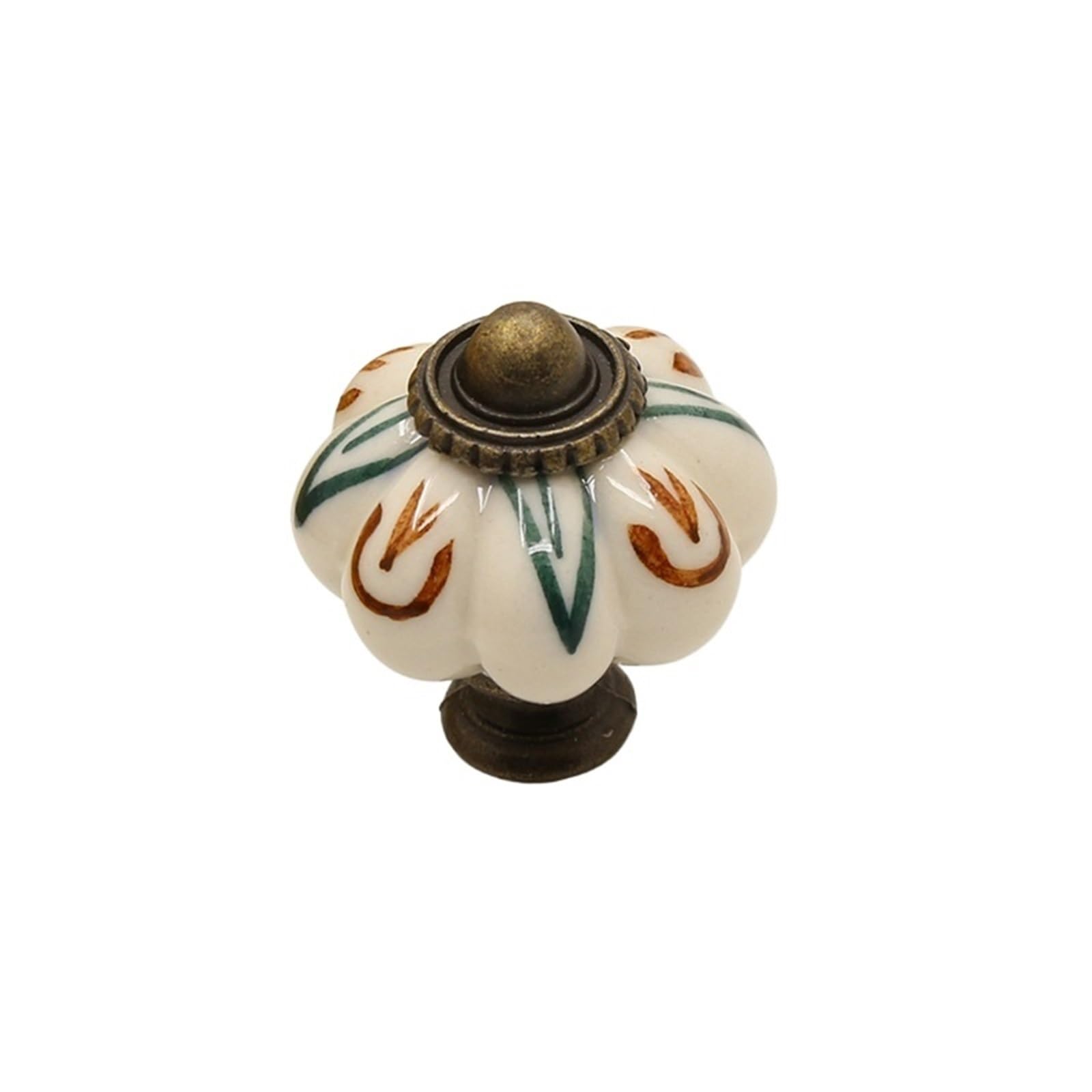 WLIHDB 5Pairs Ceramic Pumpkin Pull Hand-Painted Classic Handle Drawer Cupboard Closet Door Single Hole for Chest of Drawer(Color11)