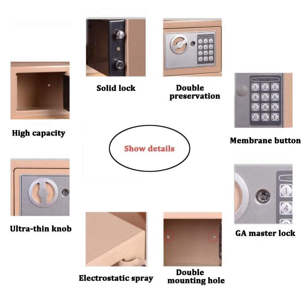 Caja Fuerte, Ignífuga, Impermeable, Caja de Seguridad, Hucha para Niños, Almacenamiento de Oficina, Caja Fuerte con Bloqueo de Llave/Pink/Coinoperated Style