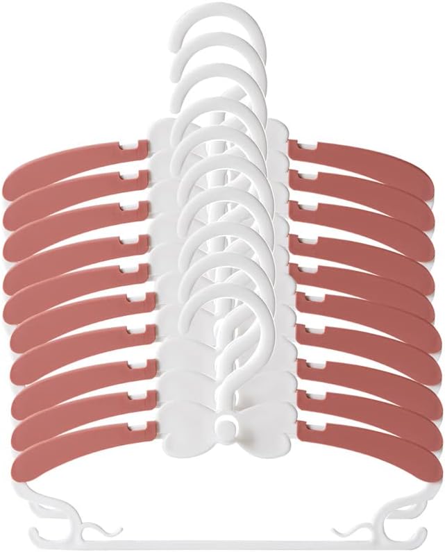 Thin Hangers 10 Pack Children's Hanger Plastic Coat Hangers Non Slip Clothes Hanger for Kids Hanger with Ajustable Closet Decor