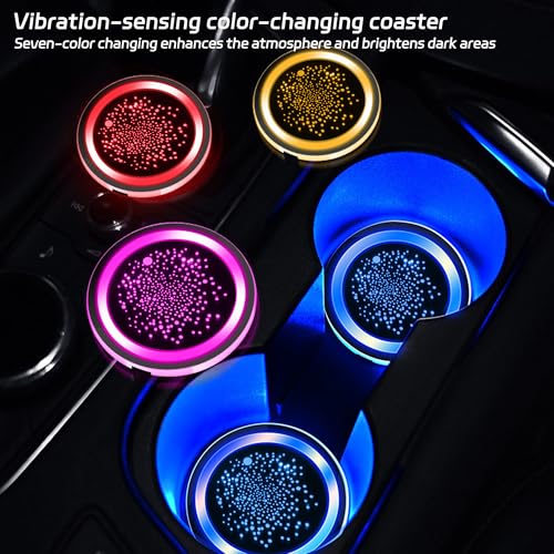 Luces LED para portavasos de carro, 2 unidades miniatura 3