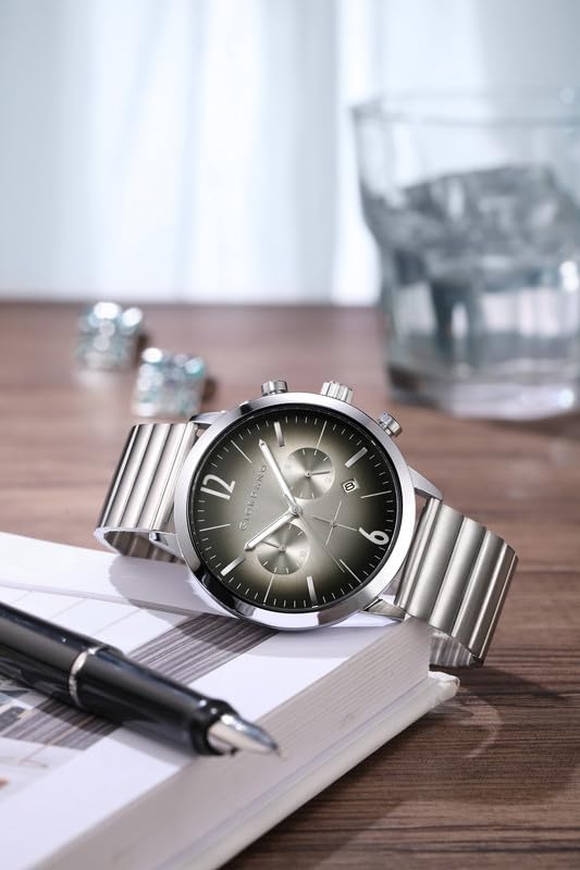 Image of Giordano Analog Chronograph Watch for Men - Round Dial, Date Display Function, Quartz Movement, Water Resistant, Stainless Steel Case & Strap - GZ-50153