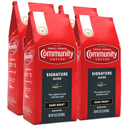 Image of Community Coffee Signature Blend, 128 Ounces Ground Coffee, Dark Roast, 32 Ounce Bag (Pack of 4)