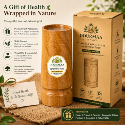 Image of Vijaysar Wooden Glass for Diabetes & Blood Sugar | Lab Tested Heartwood Tumbler | Madhumeh Ayurvedic Cup | Indian Kino Tree Pterocarpus Marsupium | 200ml Capacity | Handcrafted | VijayaPure