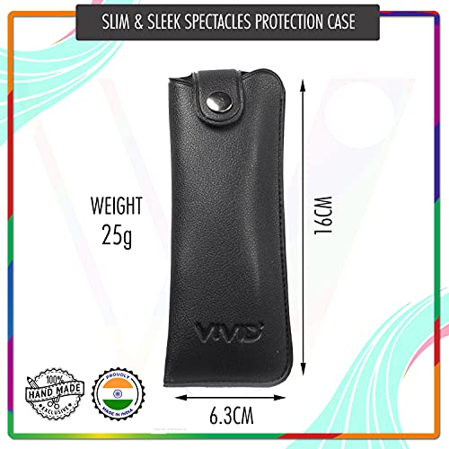 Image of Unisex Lightweight Specs Snap Button Eyewear Dabbi Leather Soft Case Cover