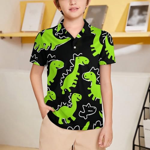 Boys' Classic Polo Shirts Short Sleeve Moisture-Wicking Golf & Tennis Shirts for Youth Teens Cute Cartoon Bugs Flowers2