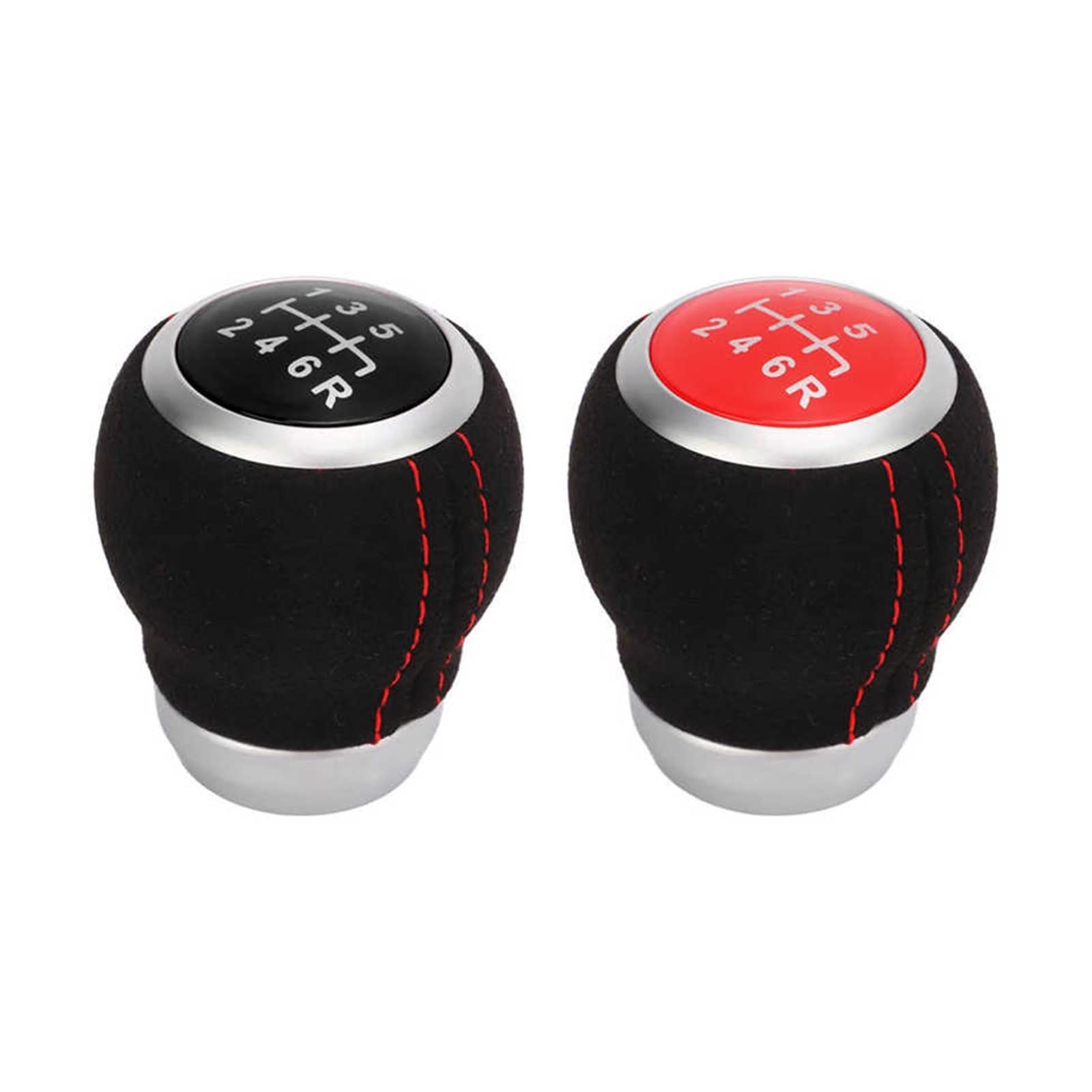 Marce Leva Pomello Testa Cambio A 6 Marce Argento Sostituzione Ergonomica Resistente all'Usura per Subaru Speed Gear Shift Pomello (Colore : Nero)