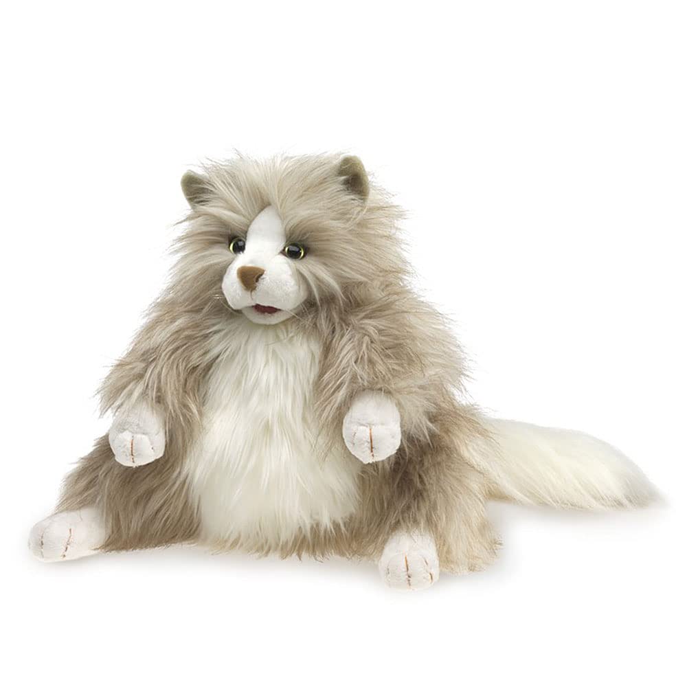 Folkmanis Fluffy Cat Hand Puppet, Multi-Colored (2566) - Image 4
