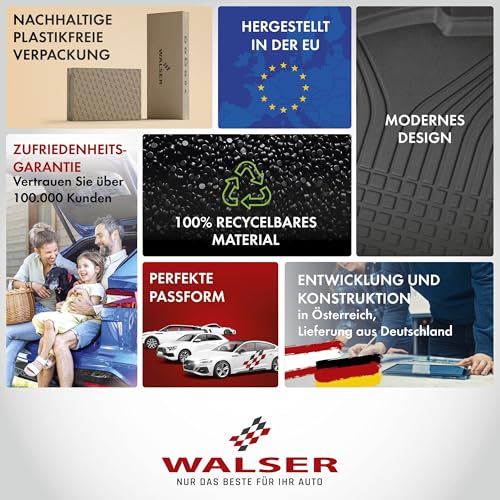 WALSER Premium Kofferraumwanne für Ford Kuga 3 Titanium (DFK) 07/2019-Heute, 100% passgenaue Kofferraum Schutzmatte - Made in EU, robuste Antirutschmatte Auto, Antirutschmatte Kofferraum