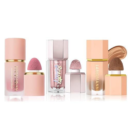 URQT Contorno líquido altamente pigmentado  Varita de tez esculpida con punta de esponja integrada con resaltadores naturales construibles de larga