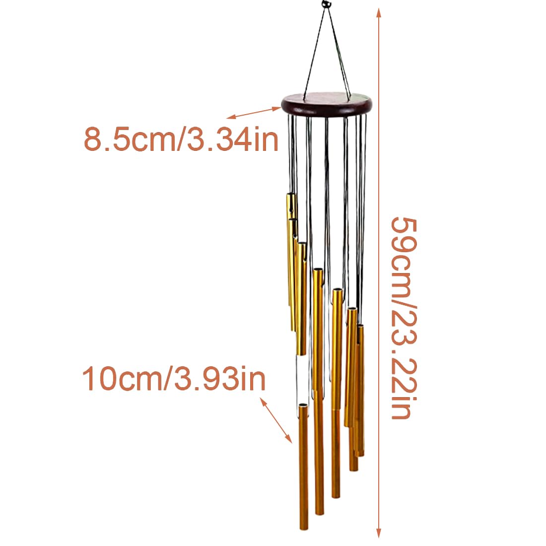 XPEX 1 Articolo 12 tubi 52CM Campane a Vento,Campana a vento,Tubi in Alluminio Campane a Vento,Scacciapensieri da Esterno,Campanelli a Vento per Esterni per Casa Albero Terrazzo Esterno (3)