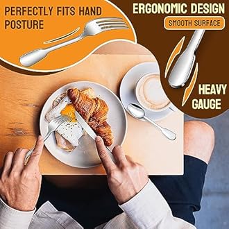 HaWare 18/10 Stainless Steel Flatware, 20-Piece Silverware Set for 4, Premium Cutlery Set for Home Restaurant, Include Knife Fork Spoon, Ergonomic Design Eating Utensils Tableware, Dishwasher Safe