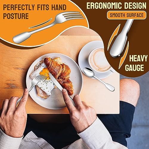 HaWare 18/10 Stainless Steel Flatware, 20-Piece Silverware Set for 4, Premium Cutlery Set for Home Restaurant, Include Knife Fork Spoon, Ergonomic Design Eating Utensils Tableware, Dishwasher Safe