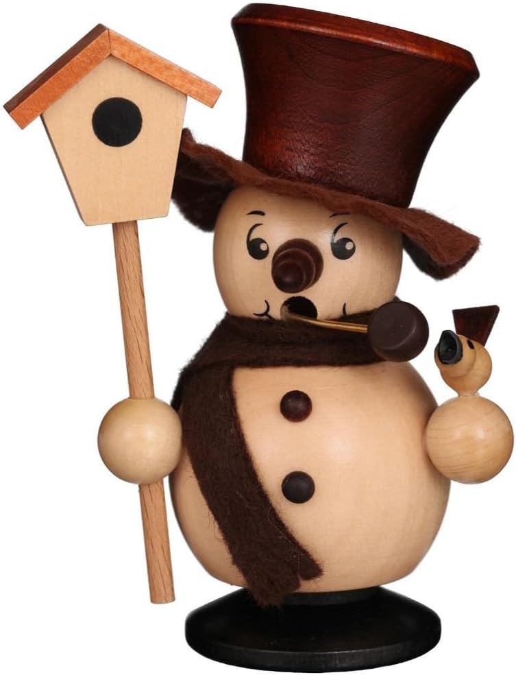 Alexander Taron Importer 35-616 - Christian Ulbricht Incense Burner - Snowman with Birdhouse - 4"" H x 3.25"" W x 2.5"" D