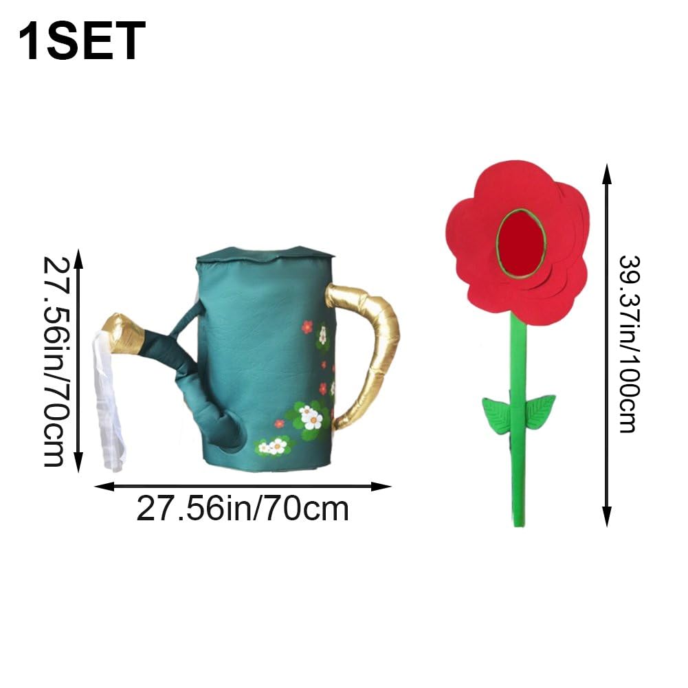 2 szt. kwiat i konewka kostium posypki rośliny ogród kwiaty bonsai przebranie cosplay kostiumy na imprezę dla dorosłych, jeden rozmiar