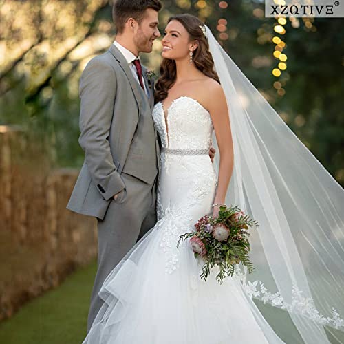 Xzqtive Bridal Belt Handmade Crystal Rhinestone Braided Wedding Dress Sash Belt For Bridal Gowns, Silver, Black Organza #TOP4