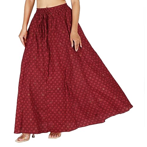 Image of Sttoffa Cotton Printed Women Wear Maxi Long Skirt 40 inch inch Full Length