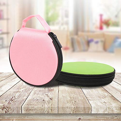 xinyijiayi CD Case?DVD Storage Solid Color Round Oxford Cloth Car Home 20 Disc CD Storage Bag Case Zipper Pouch Blue