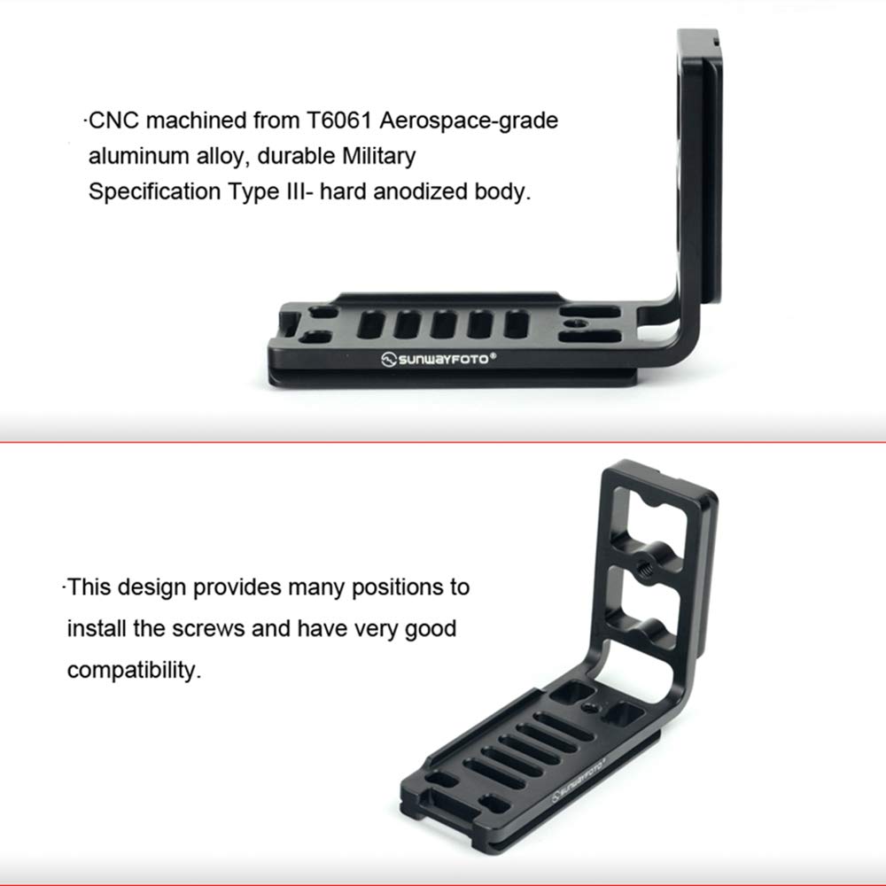 SUNWAYFOTO - Soporte en L universal con tornillo de 1/4"