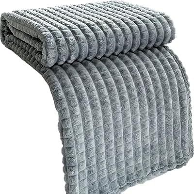 Throws for Sofas, Fleece Blanket King Size for Single Double Bed Adults,Blankets Fluffy Warm Soft Throw Plaid Armchairs Bedroom Couch All Season(Silver Gray,180x200cm)