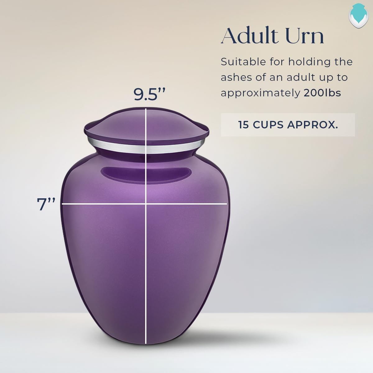 Geturns Embrace Adult Personalized Rose Cremation Urns for Human Ashes I Large Purple Funeral Urn for Men and Women I 200 lbs