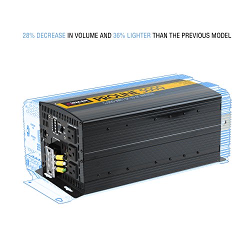 Wagan EL3744 12V 5000 Watt Power Inverter with Remote Control, 10000 Watt Surge Peak Proline Power Converter for Home RV Camping Van Life Off Grid
