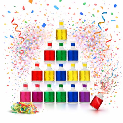 TK Gruppe Timo Klingler 20x Party BUNT Schampus Popper Schampusknaller Tischfeuerwerk Partypopper für Partys & Silvester Kat. F1 für Jugendlichen & Kinder 2026
