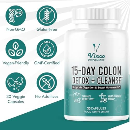 Vinco Colon Cleanse 15 Day Detox - Supports Weight Loss - Eliminates Toxins - Relieves Constipation & Bloating - Probiotics for Gut Health - Promotes Regularity - Herbal Stool Softener - Image 6