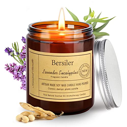 Bersiler Aromatherapy Candles, 7 OZ Lavender Eucalyptus Scented Candles Stress Relief and Relax for Home & Bedroom Gift for Women/Men Soy Wax (Lavender Eucalyptus 1 Jar) Bersiler Aromatherapy Candles, 7 OZ Lavender Eucalyptus Scented Candles Stress Relief and Relax for Home & Bedroom Gift for Women/Men Soy Wax (Lavender Eucalyptus 1 Jar)