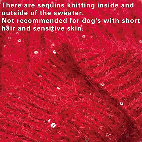 Cyeollo Dog Sweater Pullover Knitted Classic Turtleneck Sweaters With Sparkly Sequin Keep Warm Small Dog Clothes Dog Sweaters For Small Dogs Girl #TOP1