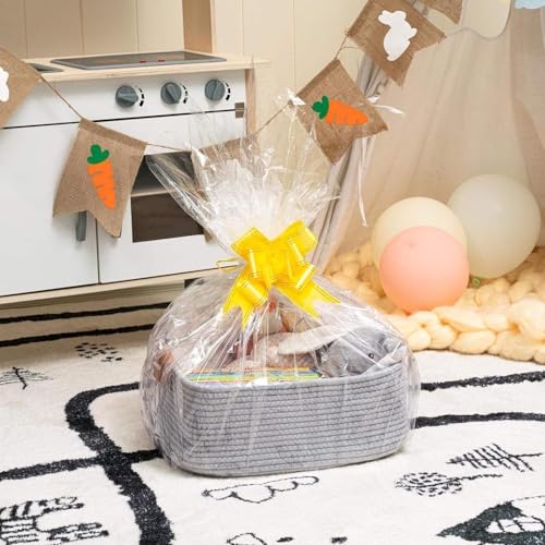 Image of GUDDE Cotton Rope Woven Storage Basket for Toys, Laundry & Blankets | Nursery Organizer Bin | Dog Toy Basket | Decorative Gift Hamper | Jute Style Home Storage (Grey)