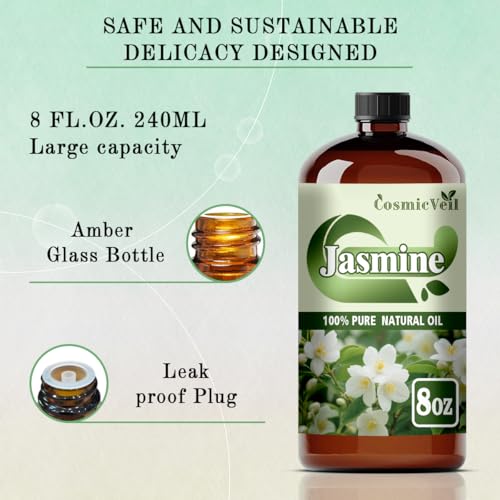Jasmine Essential Oil 8 Fl Oz (240Ml) and Marjoram Essential Oil 16 Fl Oz (480Ml) Fragrance Oil for Aroma Diffuser,Humidifier,Home Fragrance,Spa,Cleaning,Body Care,Massage,Yoga,DIY Candle - Image 4