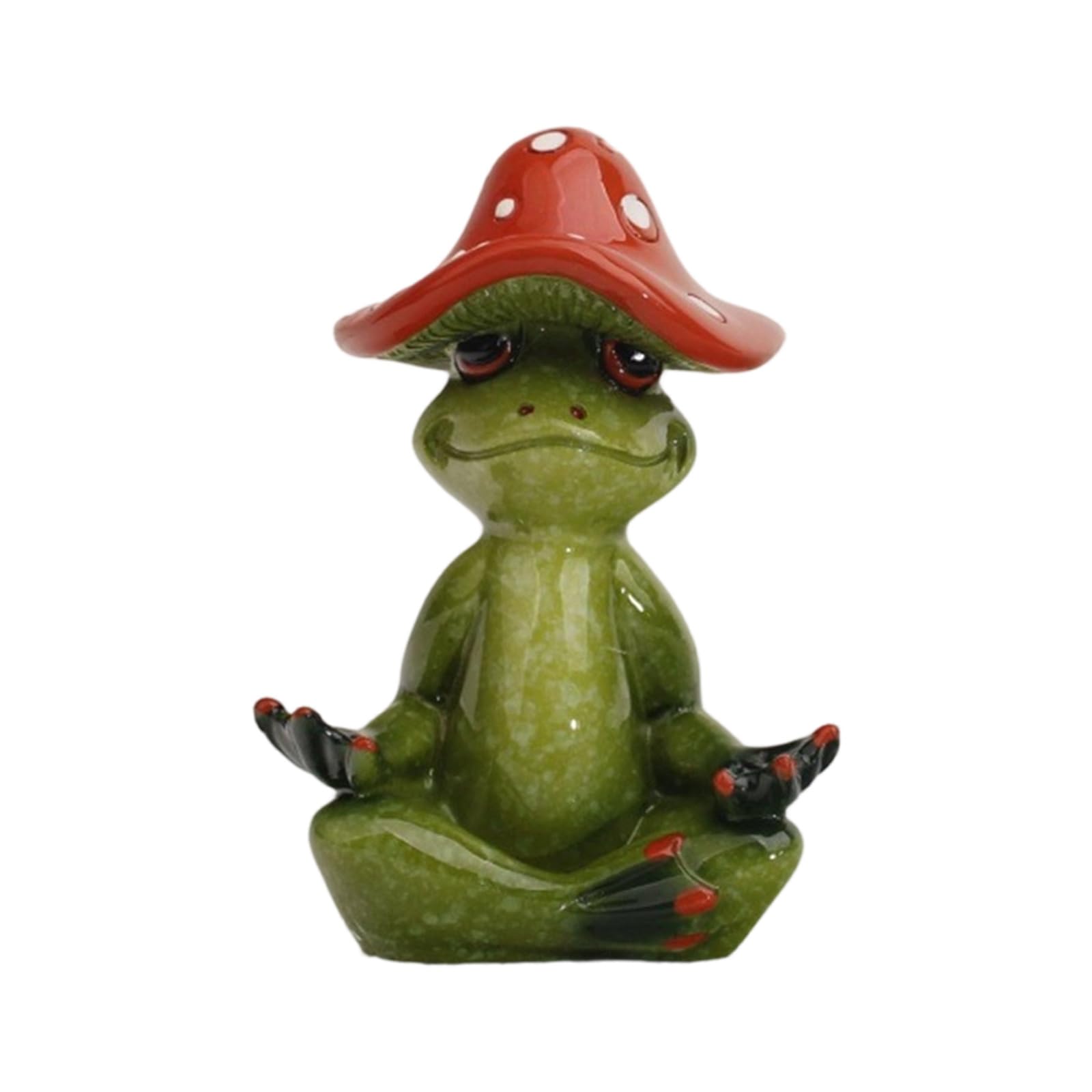 Elnwnnkc Practical Handcrafted Mushroom Frog Figurine Small Shelf Decorative Item Suitable for Work Environment and Home Space Mushroom Frogs Stretching Figurine