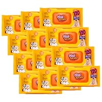 Kit com 12 Pacotes de Lenços Umedecidos Piquitucho 120 Unidades Cada – Total 1.440 Lenços – Hipoalergênicos, Sem Álcool, Com Aloe Vera