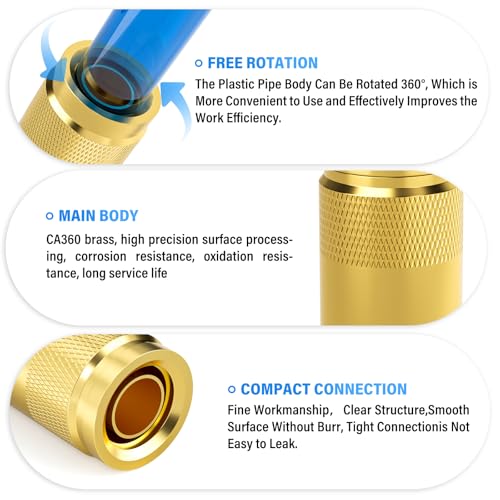 Image of TAILONZ PNEUMATIC 15PCS 1 /4 inch3 /8 inch1 /2 inchOD DOT Straight Push to Connect Fittings,Air Hose Fitting, Compressor Quick Connection Fitting,Air Brake Fitting (Pack of 15)