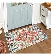 Lahome Bohemian Floral Medallion Area Rug - 2x3 Oriental Distressed Small Bath Rug Country Vintag...