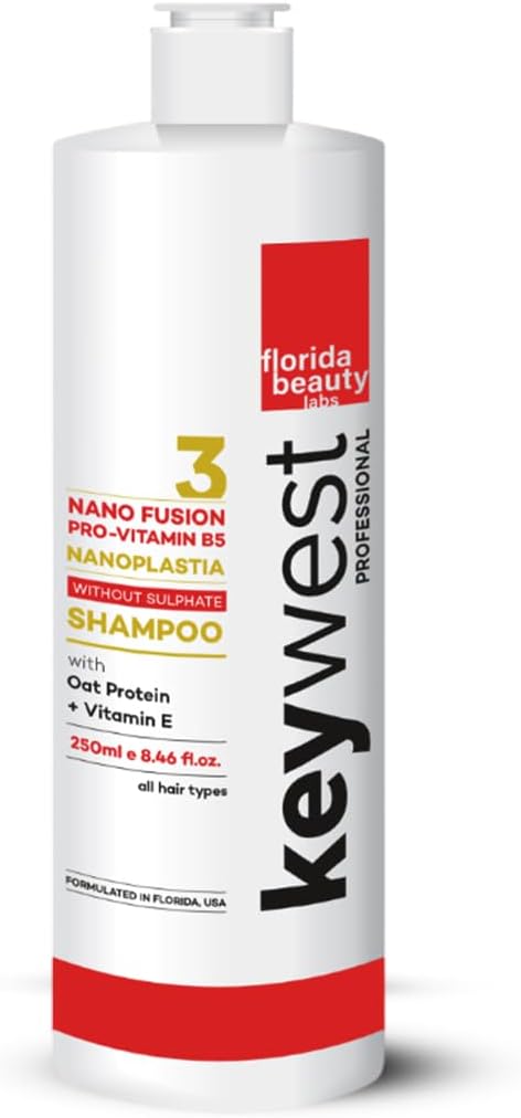 Keywest Professional Nanoplastia Sulfate Free Shampoo - 250ml | Suitable for All Hair Types | Enriched with Oat Protein + Vitamin E