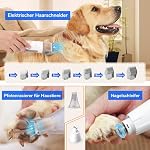 Hundeschermaschine mit Staubsauger, 12000 Pa Saugt 99.99% der Tierhaare, Leise Schermaschine für Hunde Katzen,，Hundehaarschneidemaschine mit 6 Pflegewerkzeugen, 2L Staubbehälter – Bild 4