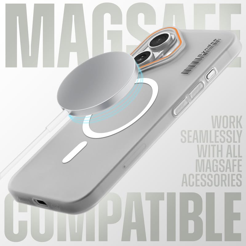 Image of Mr. Case Back Cover for iPhone 16 Sleek Frosted Translucent Back with Wireless Charging Support | Anti-Scratch Shockproof Phone Case - White