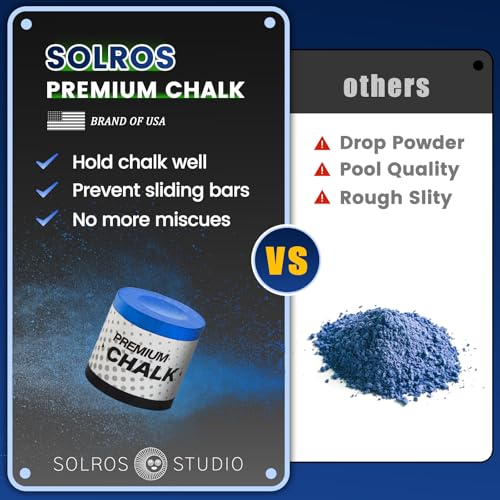 Pool Chalk 3 Pcs Billiards Cue Stick Premium Chalk Pure Cube Round Chalk Table Accessories High Performance Low Deflection for Professional Tournament Snooker Games, Gifts, Home Blue - SOLROS