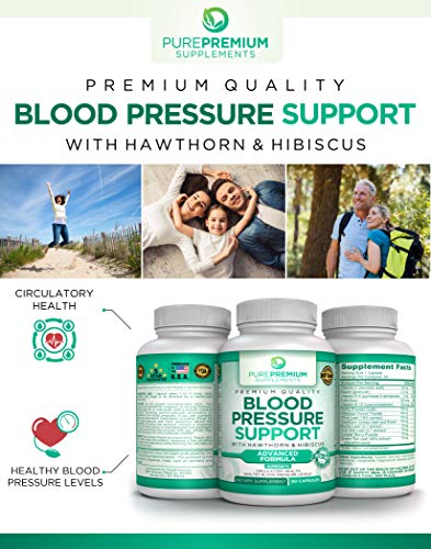 Premium Blood Pressure Support Supplement by PurePremium with Hawthorn