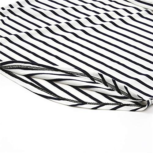 Nipinus Cotton Nursing Shirts, Women Summer Striped Layered Comfy Nursing Top Shirt Relaxed Fit Round Neck Casual Maternity Nursing Clothing Breastfeeding Plus Size(Black,X-Large) #TOP4
