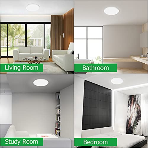 Tdlol Led Flush Mount Ceiling Light Fixture, 2 Pack 12 Inch 24W Dimmable Led Ceiling Light, Round Panel Flush Mount Light Fixture, Modern Ceiling Lamp For Bathroom, Bedroom, Kitchen, Laundry Etc #TOP2